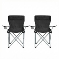 Songmics Camping Chair Set of 2 Black 84x52x81cm (GCB01BK) (SNGGCB01BK)