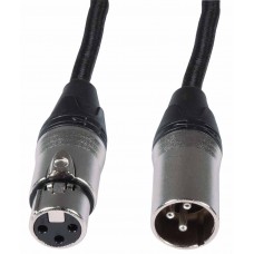 Citronic 190.265UK Ρετρό Πλεκτό Καλώδιο Μικροφώνου XLR F-XLR M 0.5m Μαύρο (Τεμάχιο)