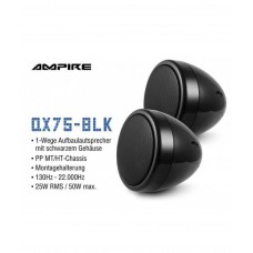 Ampire QX75-BLK Μικρά Στερεοφωνικά Ηχεία 2.75'' 25W RMS Μαύρα  (Ζεύγος)